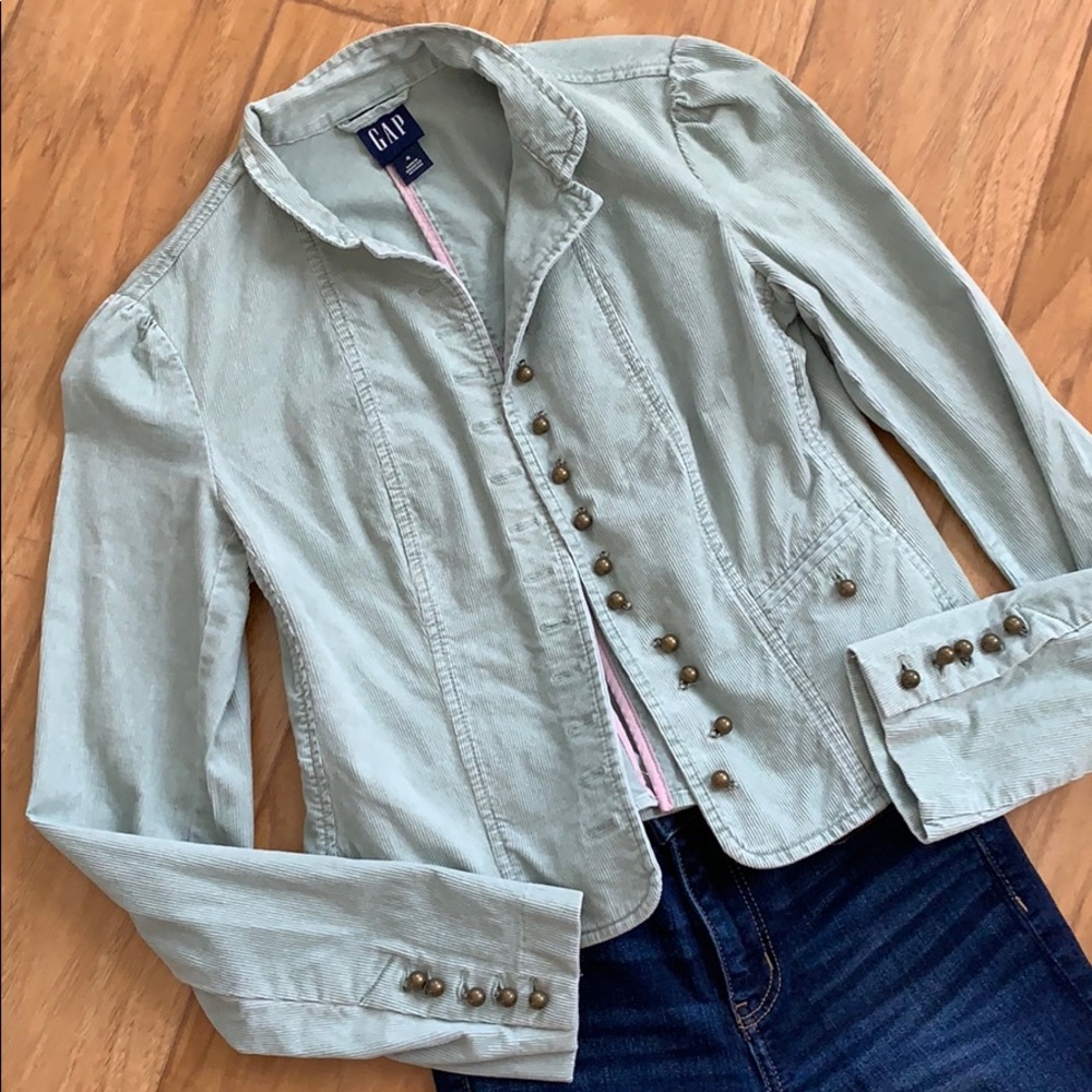 {GAP} mint green military cut jacket